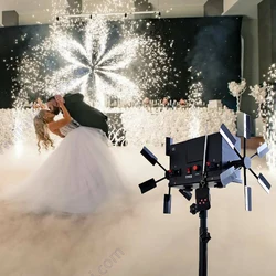 Remote Control Double Wheel Rotate Cold Spark Fountain Stage Effect Machine Wedding Event Marriage Bride Proposal Gender Reveal