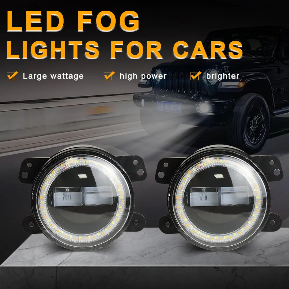 

Fog Light For Ford Focus Fusion Fiesta Ranger C-Max Transit Tourneo EcoSport Edge Car DRL Fog Driving Lamp LED Lens Angel Eye