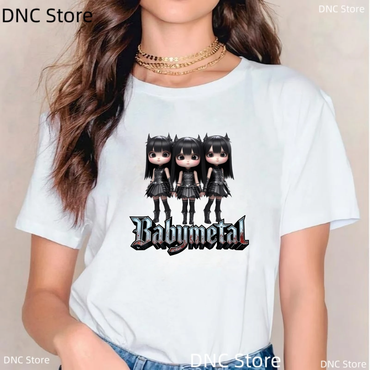 

Новое поступление 2024 года, японская футболка Babymetal, женский модный топ 00-х годов, уличная одежда для девочек, забавная одежда в стиле Харадзюку, хипстерские повседневные футболки, топы