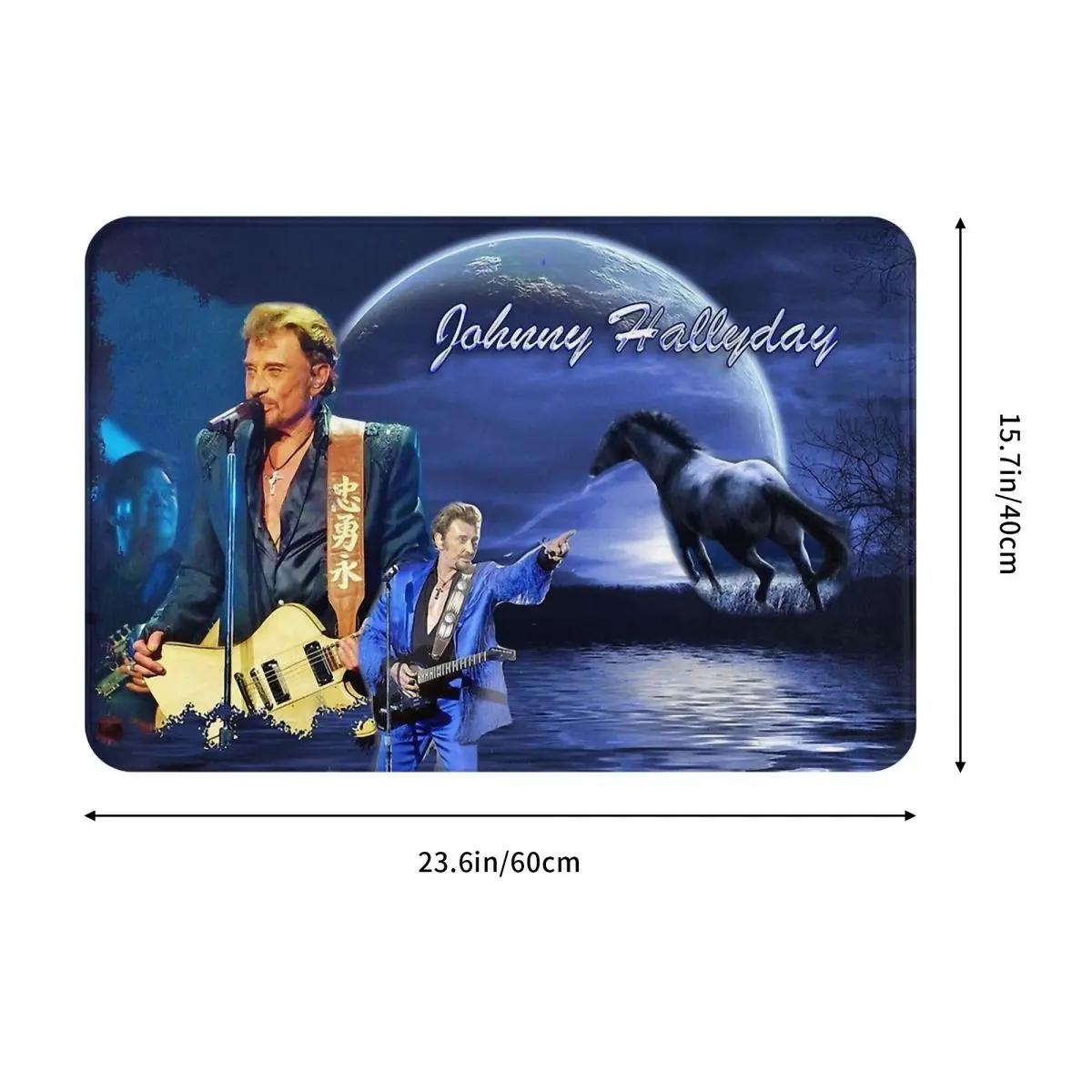 Johnny Hallyday Rock Music French Singer Bathroom Non-Slip Carpet Gift For Fans Flannel Mat Welcome Doormat Floor Decor Rug