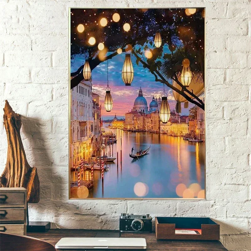 

5D Diamond Painting Venice at Sea Full Diamond Art Embroidery Gifts Restaurant Office Home Decor DIY Diamond Cross Stitch Kits