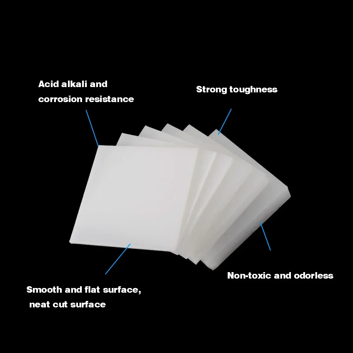 Thickness 0.5-18mm, White PP Board, Food Grade Plastic Hard Board/Polyethylene Board 100x100 100x200 150x150 200x200 250x250mm