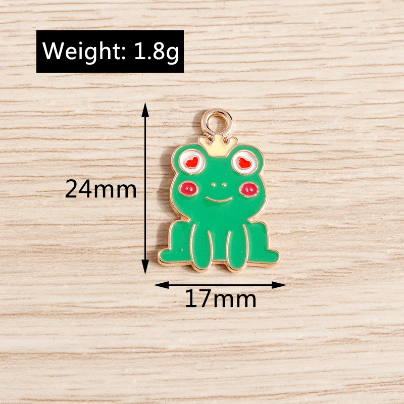 Tusember 10 Stück Tier-Anhänger, niedlicher Emaille-Frosch, Ente, Elefant, Pinguin, Charms für Schmuckherstellung, Ohrringe, Halskette, Zubehör – Detail 17