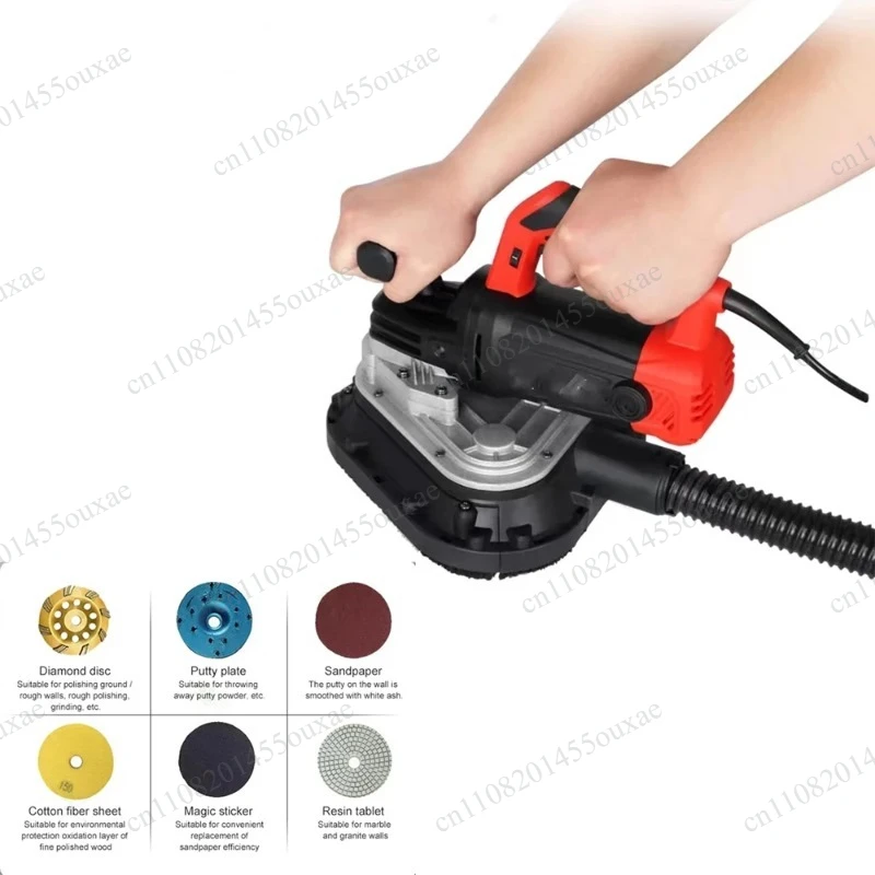 220V Dustless Handheld Triple‑Head Concrete Grinder for Floor Wall Edge Grinding Putty Smoothing Home Renovation Projects