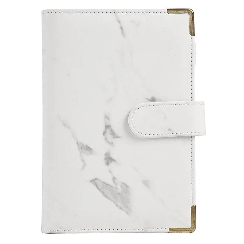 2025 A6 Marble Black PU Binder Notebook DIY Binder Notebook Cover Diary Agenda Planner Paper Cover School Stationery