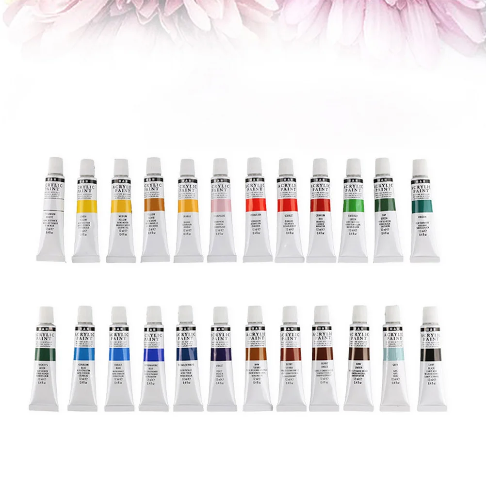 

1Set 24 Colors Acrylic Paint Set Waterproof Creative DIY Pigment Kit Safe Eco-Friendly High Purity Bright Colors Sun Resistant