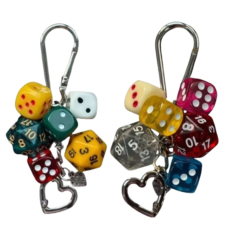 

1PC Small Dices and Stylish Keychain Pendant Set Unique Designs Versatile Use Portable for Everyday Use and Decoration