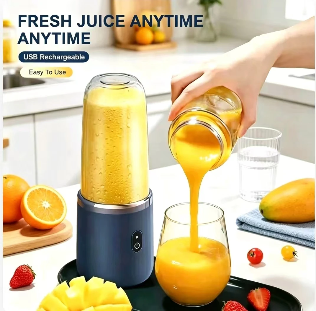 Handheld USB Rechargeable Mini Juicer Cup Travel Blender Single & Double Cups Portable Fruit Mixer For Water Bottles