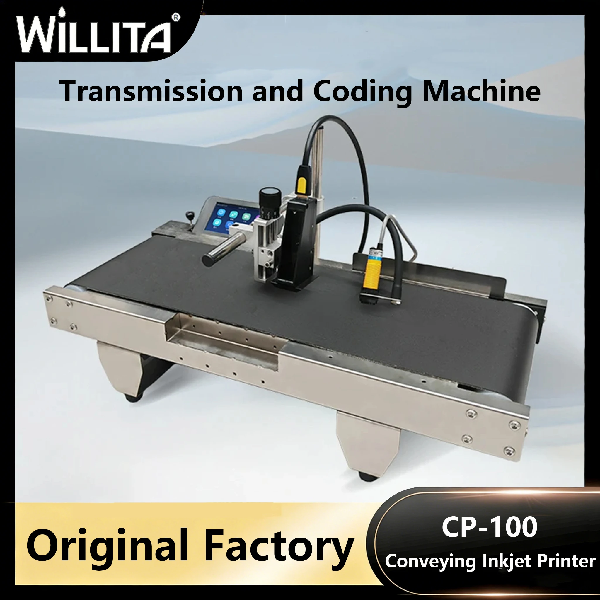 WILLITA CP-100 Automated Transmission and Coding Machine 25m/min Inkjet Printer with Conveyor Belt for Barcode Expiry Date