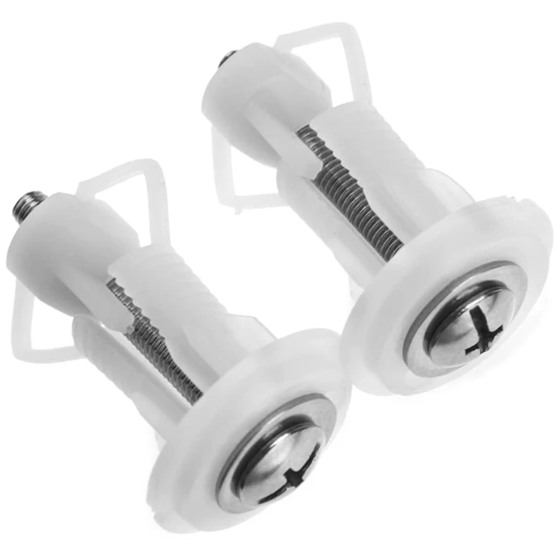 2025 New 2Pcs Top Fix Toilet Cover Seat Screws Well Nut Pan Fixing WC Blind Hole Fitting Kit For Universal Toilet Seat Hinges