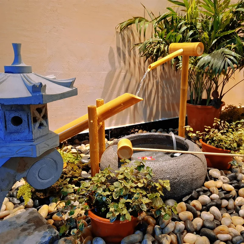 Zen Gardening Tools - Японский бамбук Jinglu каменная чаша проточная