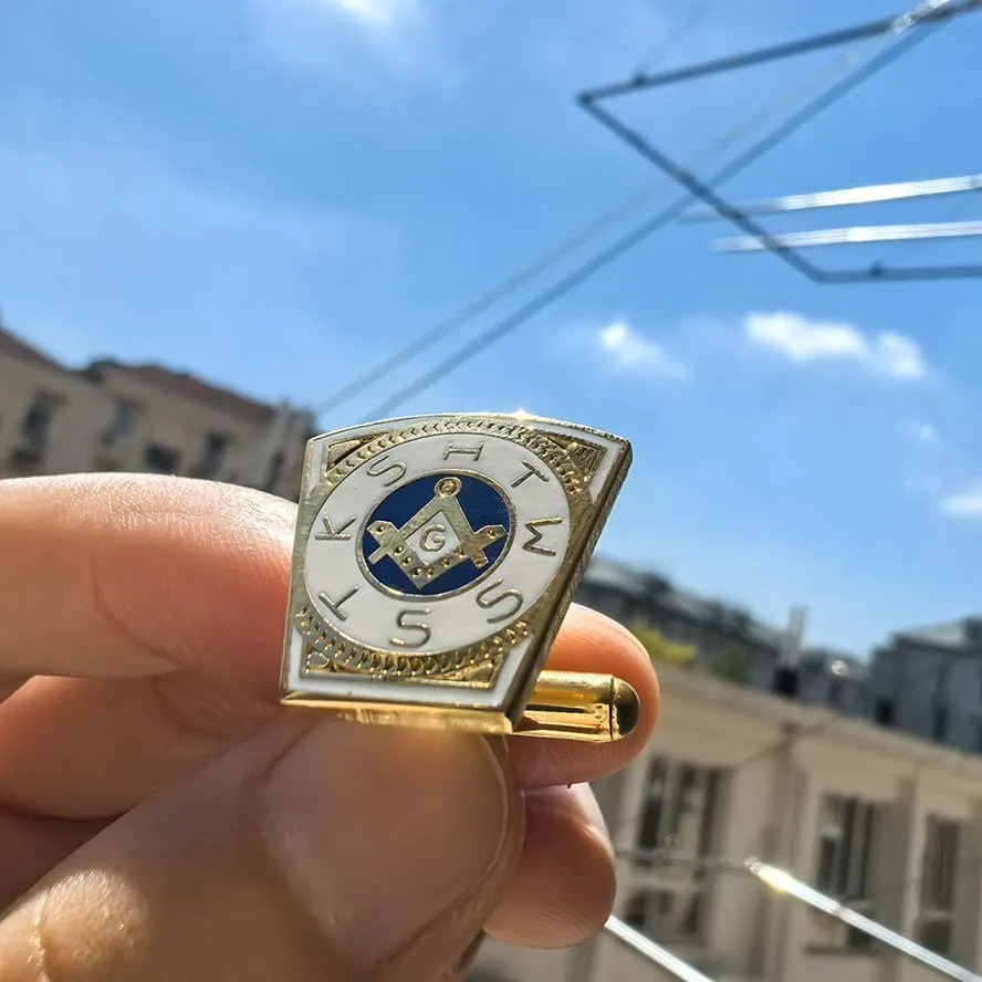 Masonic Cuff Link Master Mason Royal Arch Freemason Lapel Pins Mark Keystone Cufflinks Tie Clips Bars Metal Badge