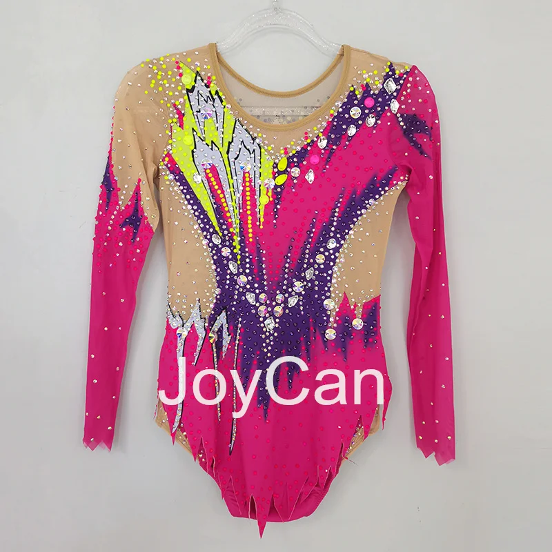 Joycan Rhthmische Gymnastiek Maillots Meisjes Vrouwen Roze Spandex Elegante Danskleding Voor Competitie