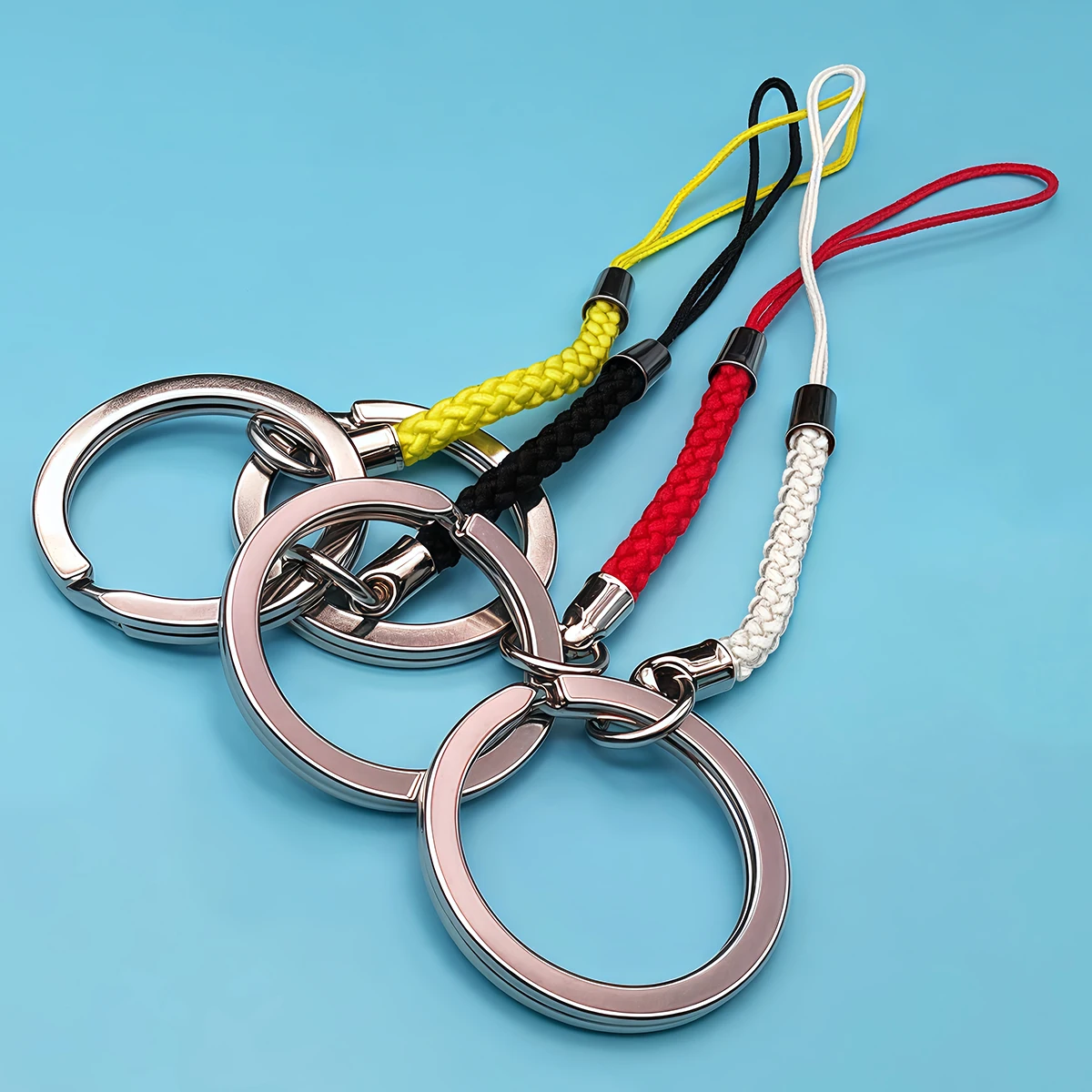 10-20 Stück Schlüsselanhänger-Seil mit 25mm Schlüsselring, Lanyard-Kordel, Nylon-Geflechtband, Schlüsselring für DIY-Schlüsselanhänger, Anhänger, Bastelarbeiten, Schmuckherstellung – Detail 8
