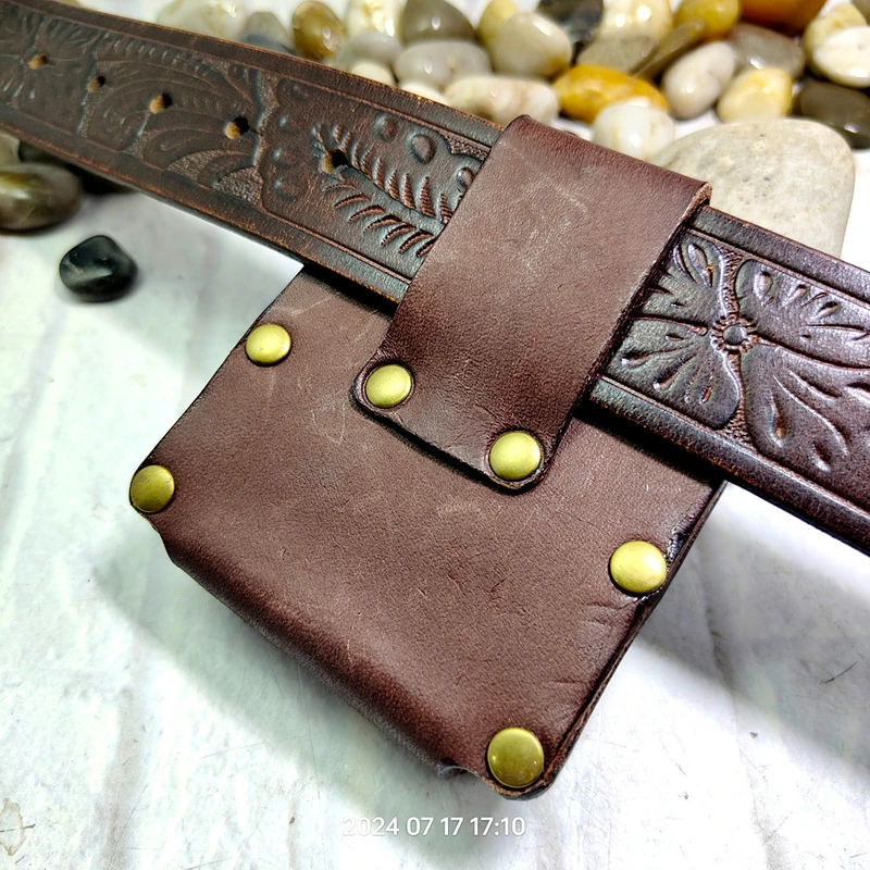 กระเป๋าหนังใส่บุหรี่แบบทำมือ ยี่ห้อ Blongk พร้อมซองใส่ไฟแช็ก รุ่น MF-XY สำหรับผู้ชาย