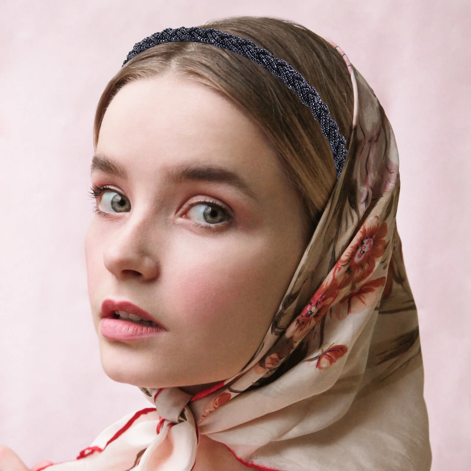 8pcs Beaded Braided Headband Simulated Braid Hairband For Wedding Bridal Headpiece Princess Style Embellished Hair Hoops Women