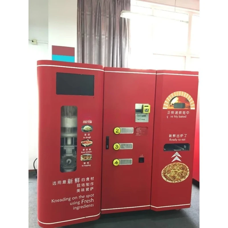 Customized Credit Card Operated Pizza Making/selling Vending Machine With Heating Sysyem