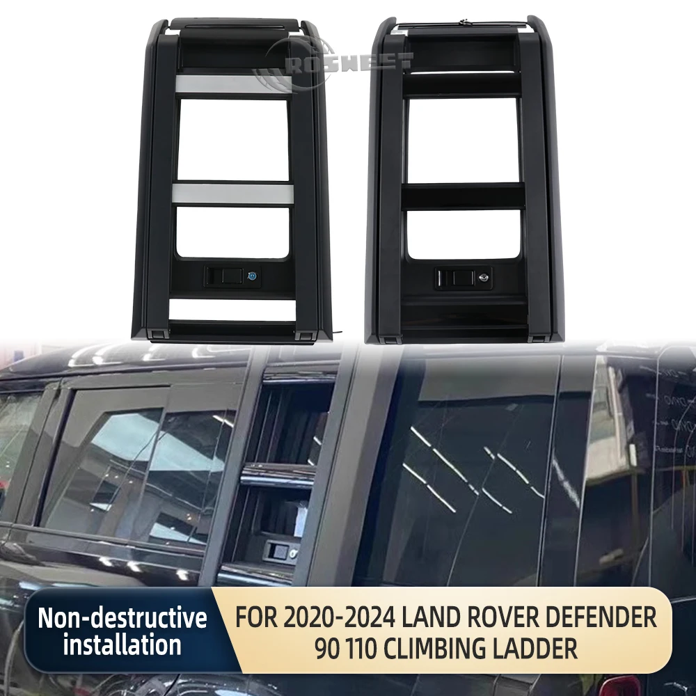 Folding Climbing Ladder Car Side Tailgate Ladder For 2020 2021 2022 2023 2024 Land Rover Defender 90 110 Exterior Accessories