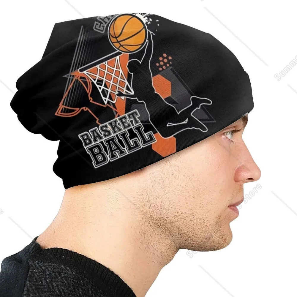 كرة السلة النقاط قبعات بيني مستديرة للرجال النساء للجنسين الاتجاه الشتاء الدافئة متماسكة قبعة الكبار الثقافة البدنية بونيه القبعات #4