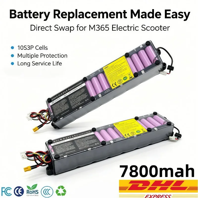 7800mAh 36V High Specification Lithium Battery Cell Dual Online Power Endurance for M365 M365 Pro