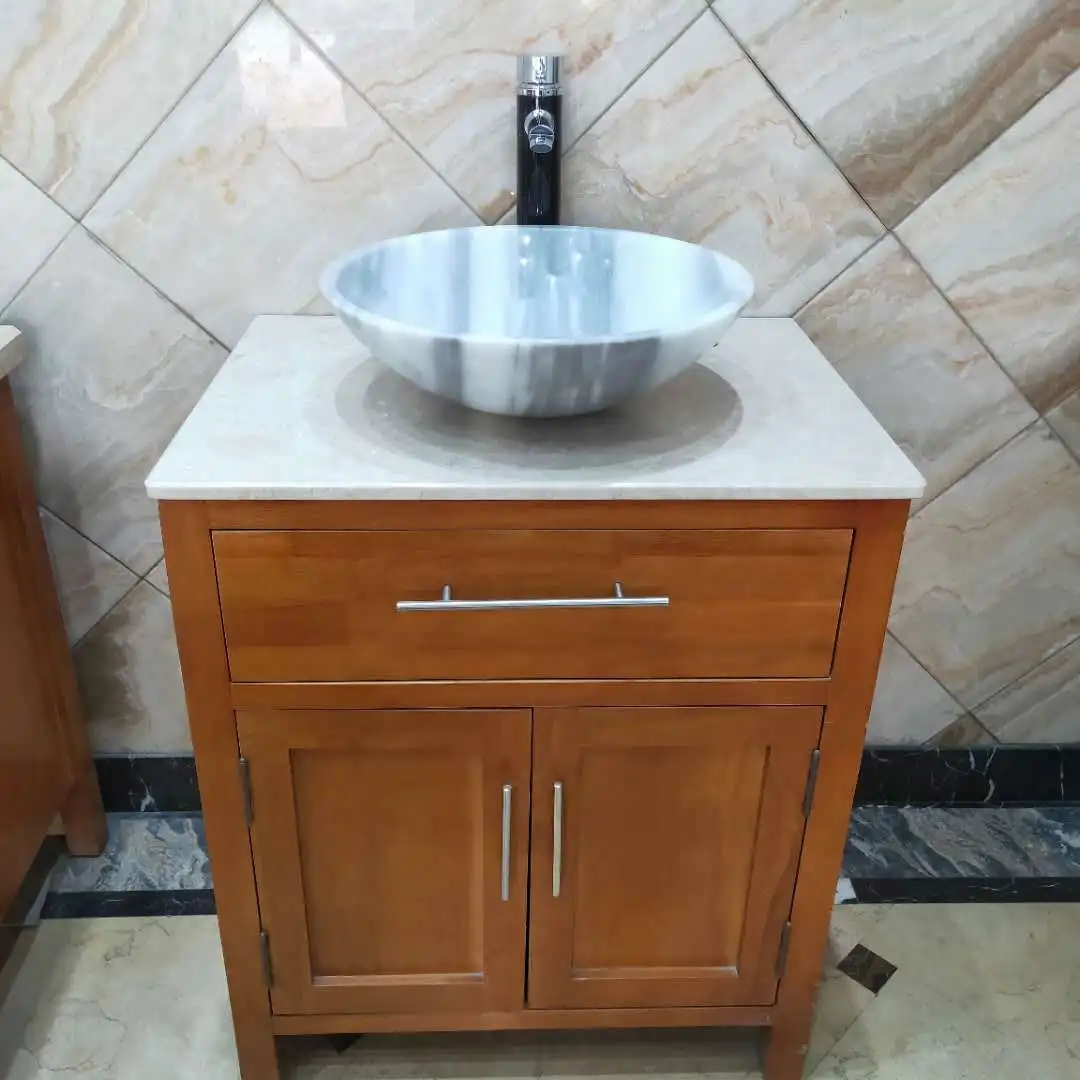 Marmo bianco a grana dritta, lavabo rotondo di arte europea boutique, lavabo in pietra per uso domestico