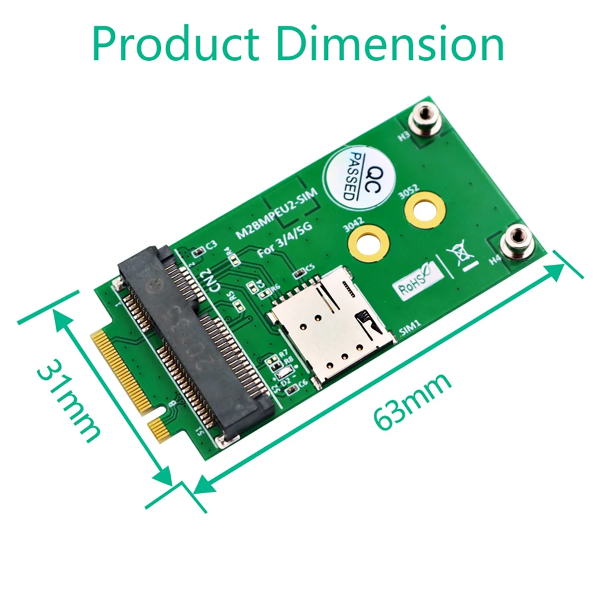 NGFF M.2 B Key Interface to Mini PCI-E MPCIE Wireless Adapter Card for 5G 4G 3G LTE GSM Module with NANO SIM Card Slot