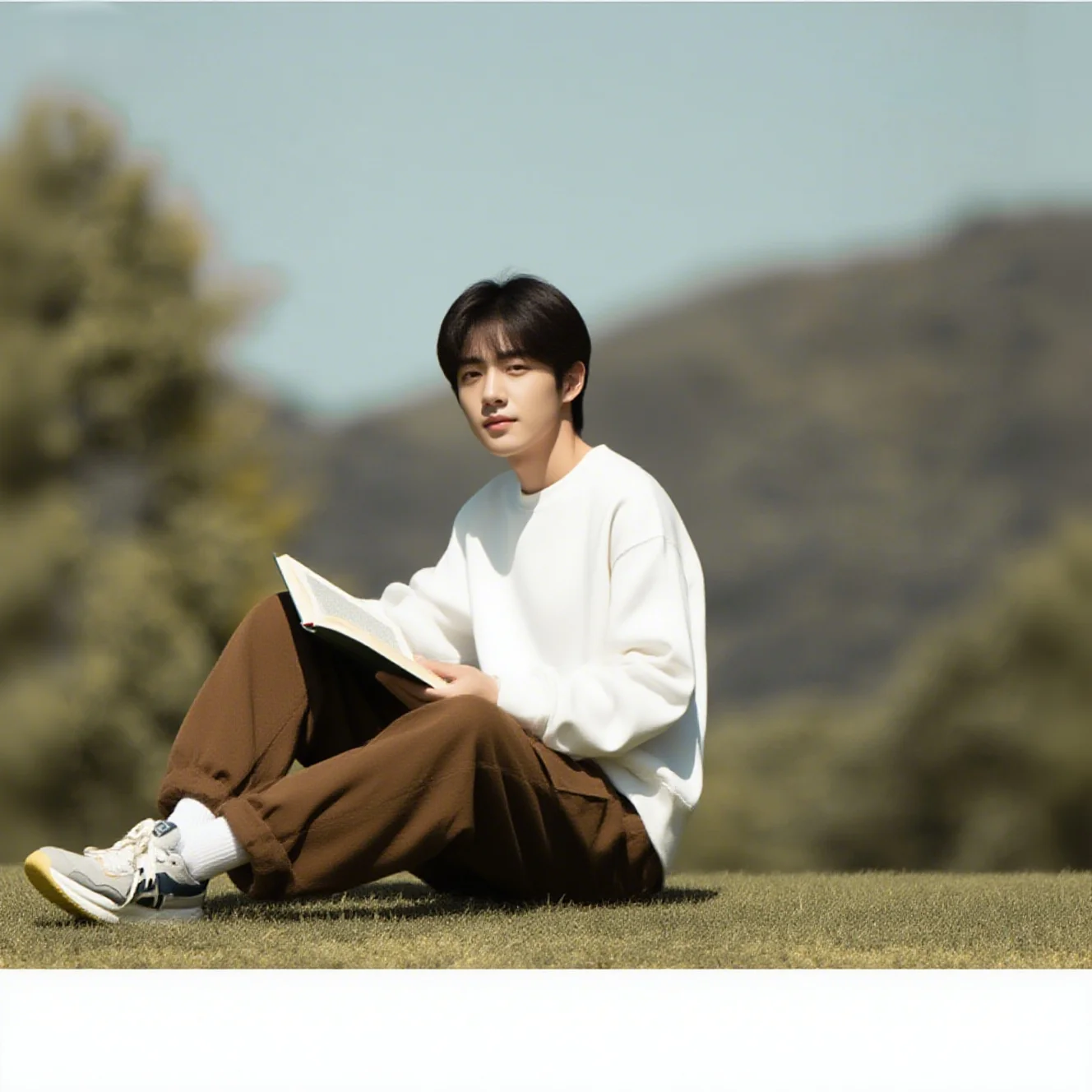 

Retro mid rise corduroy pants for men's spring and autumn straight leg multi pocket casual work pants, Korean fashion loose pant