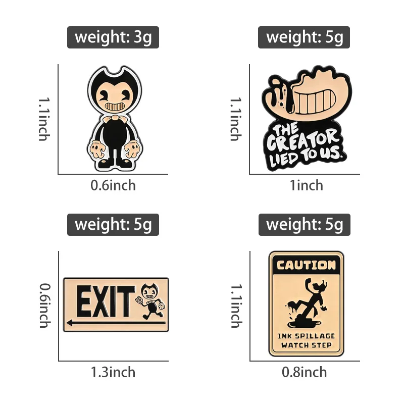 Horror Survival Game Enamel Pins Vintage Cartoon Character Brooches Badges Jewelry Gift for Players Fans Friends