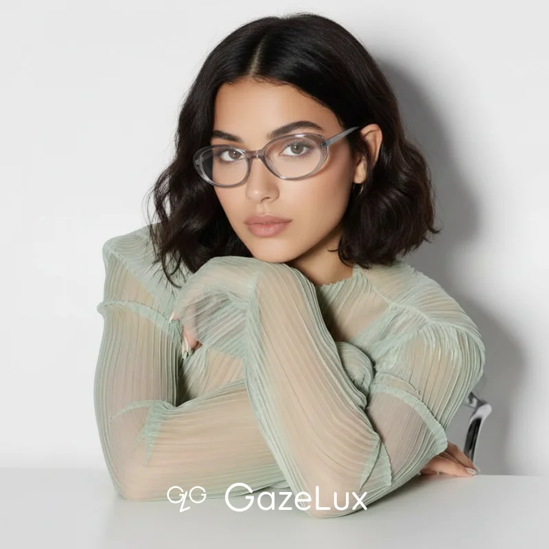 

Gazelux women prescription glasses, oval shape myopia glasses, advanced reading glasses with clear vision, light weight fashion