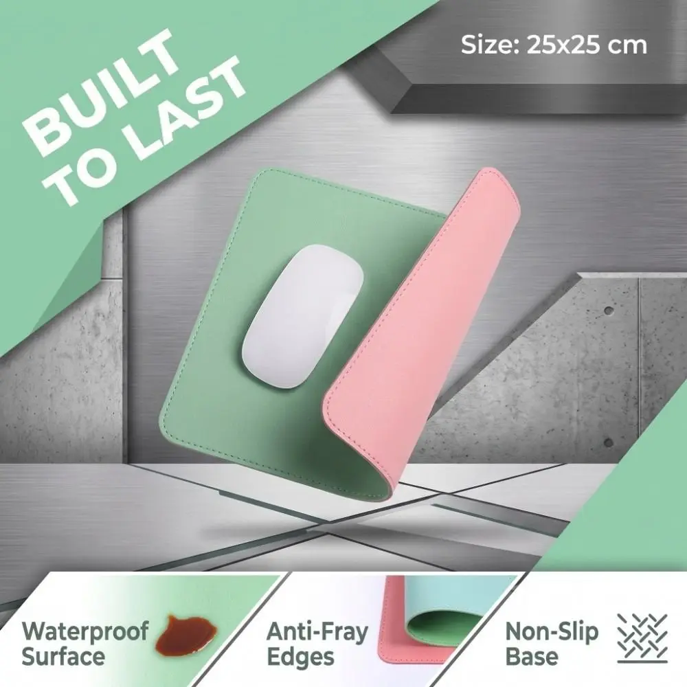Front and Back Color Matching Leather Mouse Pad Non-slip Writing Mat Mice Mat Gaming Accessories Lock Edge