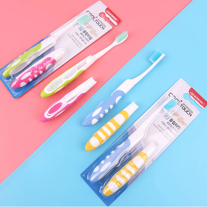 2pcs Portable Travel Folding Soft Bristles Toothbrush Oral Hygiene Care Precision Clean Soft Toothbrush Camping Supplies