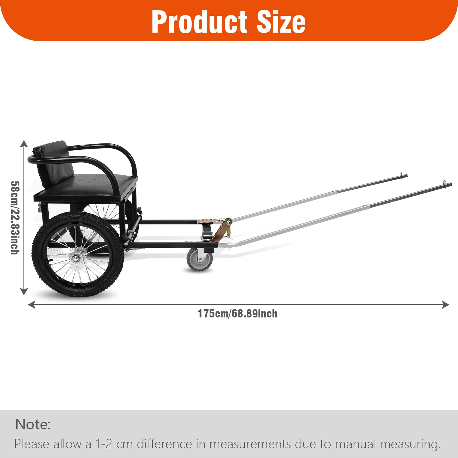 عربة سحب الكلاب ذات الفرامل المزدوجة 40-60 كجم لأصحاب الحيوانات الأليفة للتسوق عربات الكلاب الكلب سحب شخص السيارة مع مقعد #4