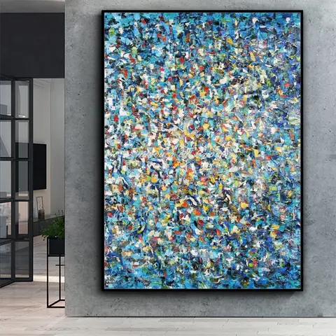Mintura,Handpainted Abstract Color Block Oil Painting on Canvas Frameless Poster Wall Art Picture Modern Home Decoration Artwork