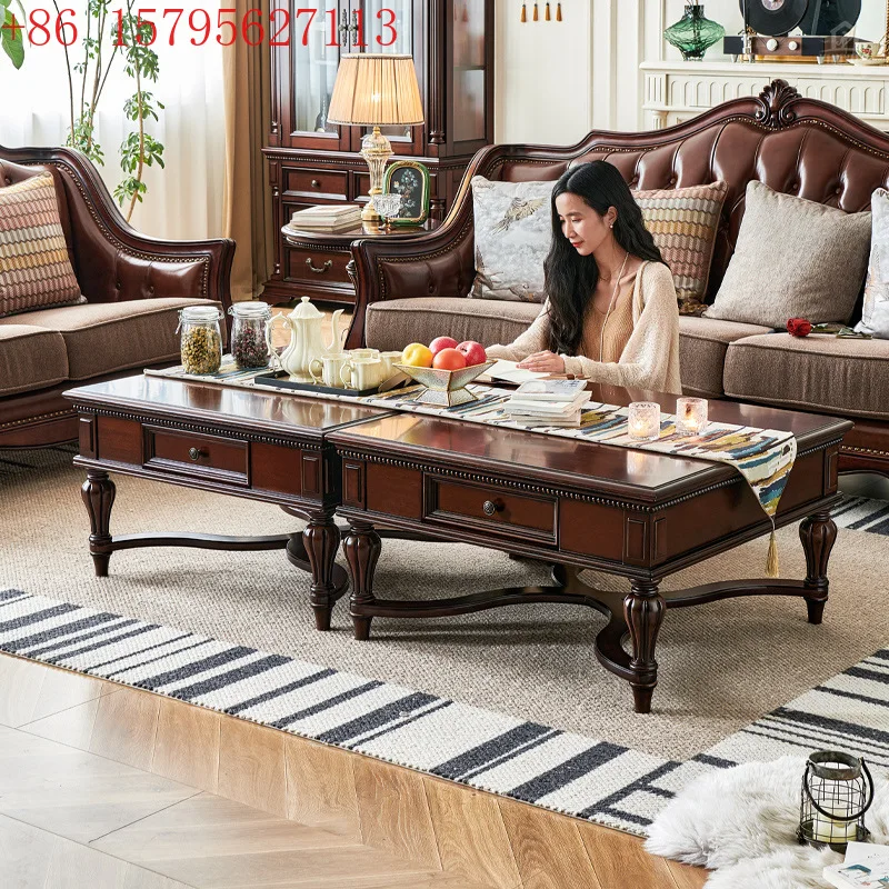 

Solid wood coffee table all solid wood gold silk teak square living room coffee table TV cabinet combination