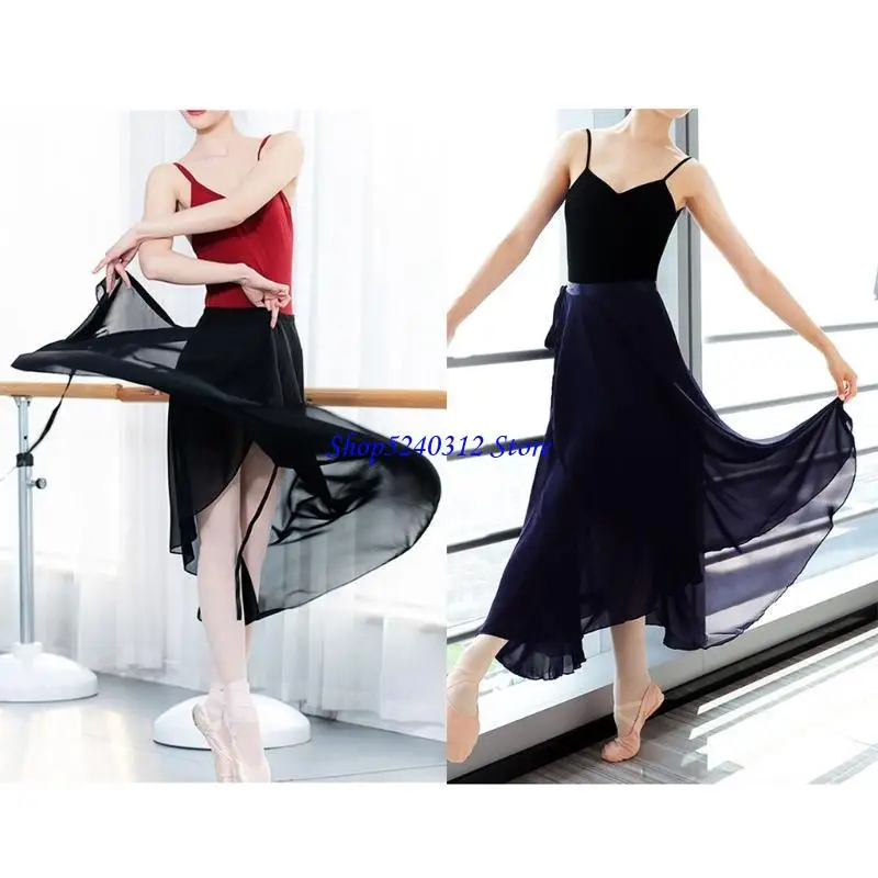 634C Elegant Ballet Dancewear Wrap Skirt with Flexible Tie Waist for Women