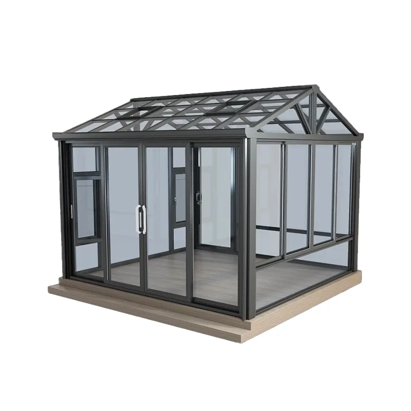 Intelligent Retractable Sunroom Gazebo - Luxury All-weather Enclosed Glass Villa Pool Garden Custom Aluminum Alloy