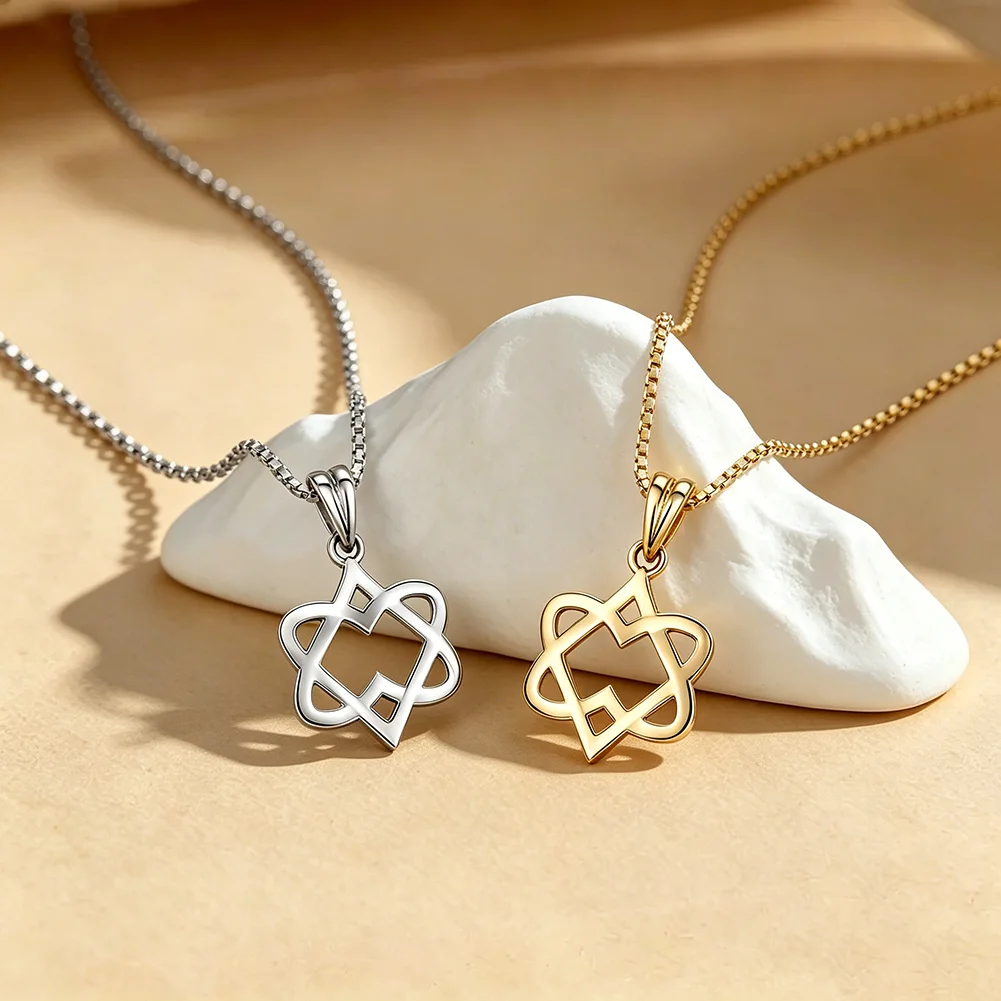 Heart Star of David Pendant Necklace for Women Men Stainless Steel Jewish Star Religious Jewish Jewelry Gift for Men Women