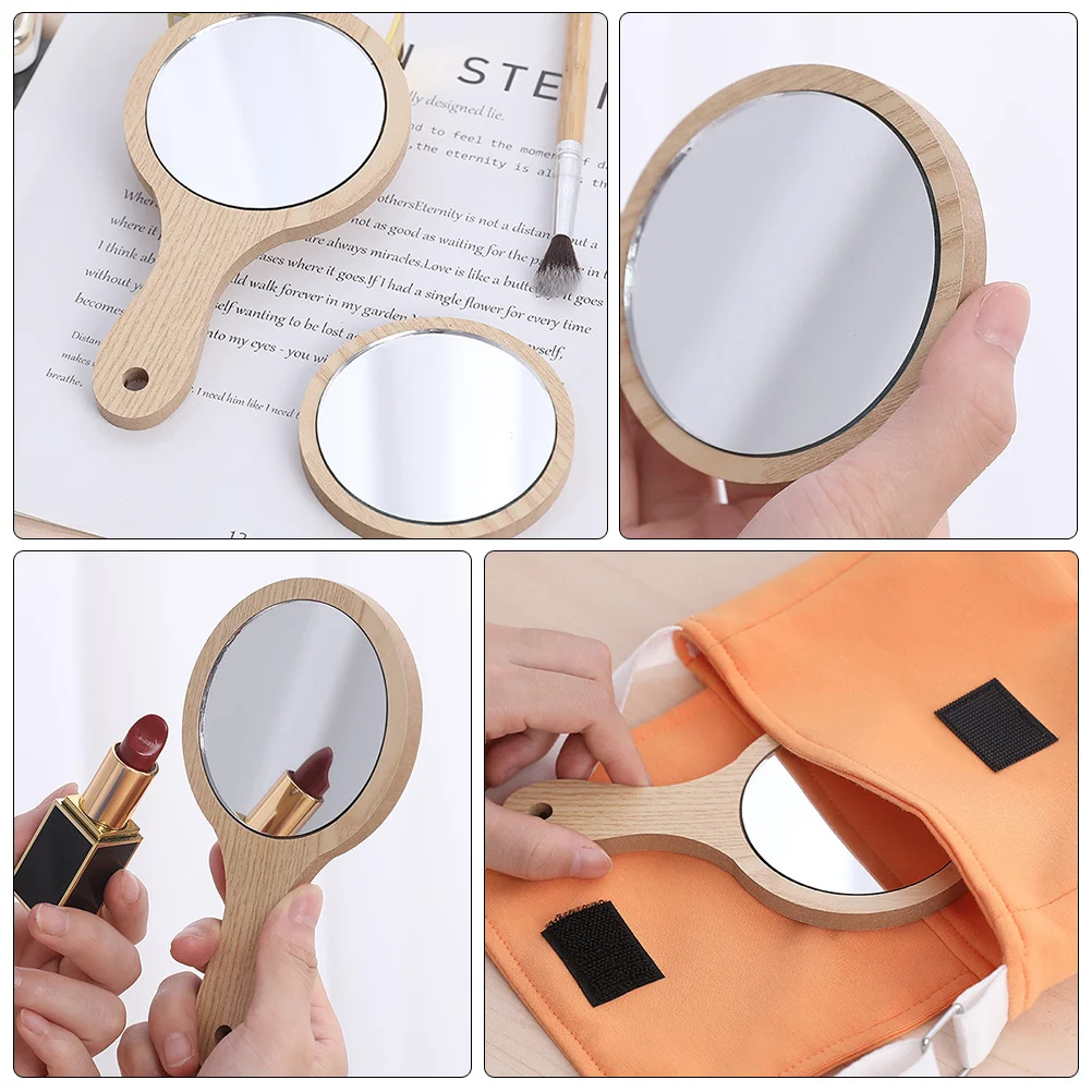 Juego de espejos cosméticos portátiles de 4 Uds., artesanía fina, reflejo claro, espejo redondeado pequeño de mano para viajes