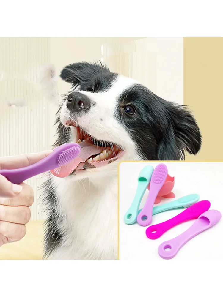 Dog Cat Cleaning Supplies Soft Pet Finger Brush Cats Brush Toothbrush Tear Stains Brush Eye Care Pets Cleaning Grooming Tools