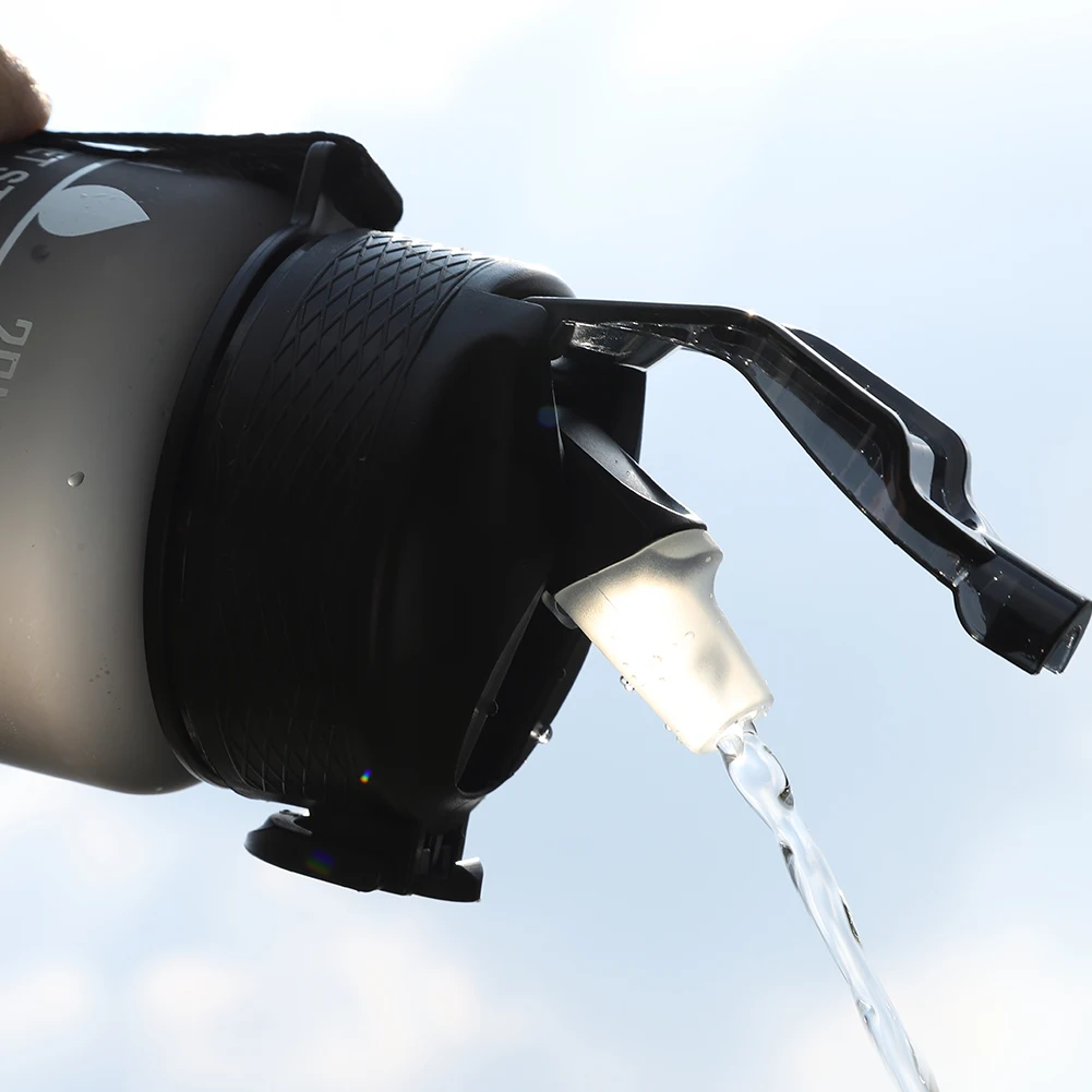 

Чашки для фитнеса на 1000 мл, герметичные со шкалой времени для бега в кемпинге (черные)