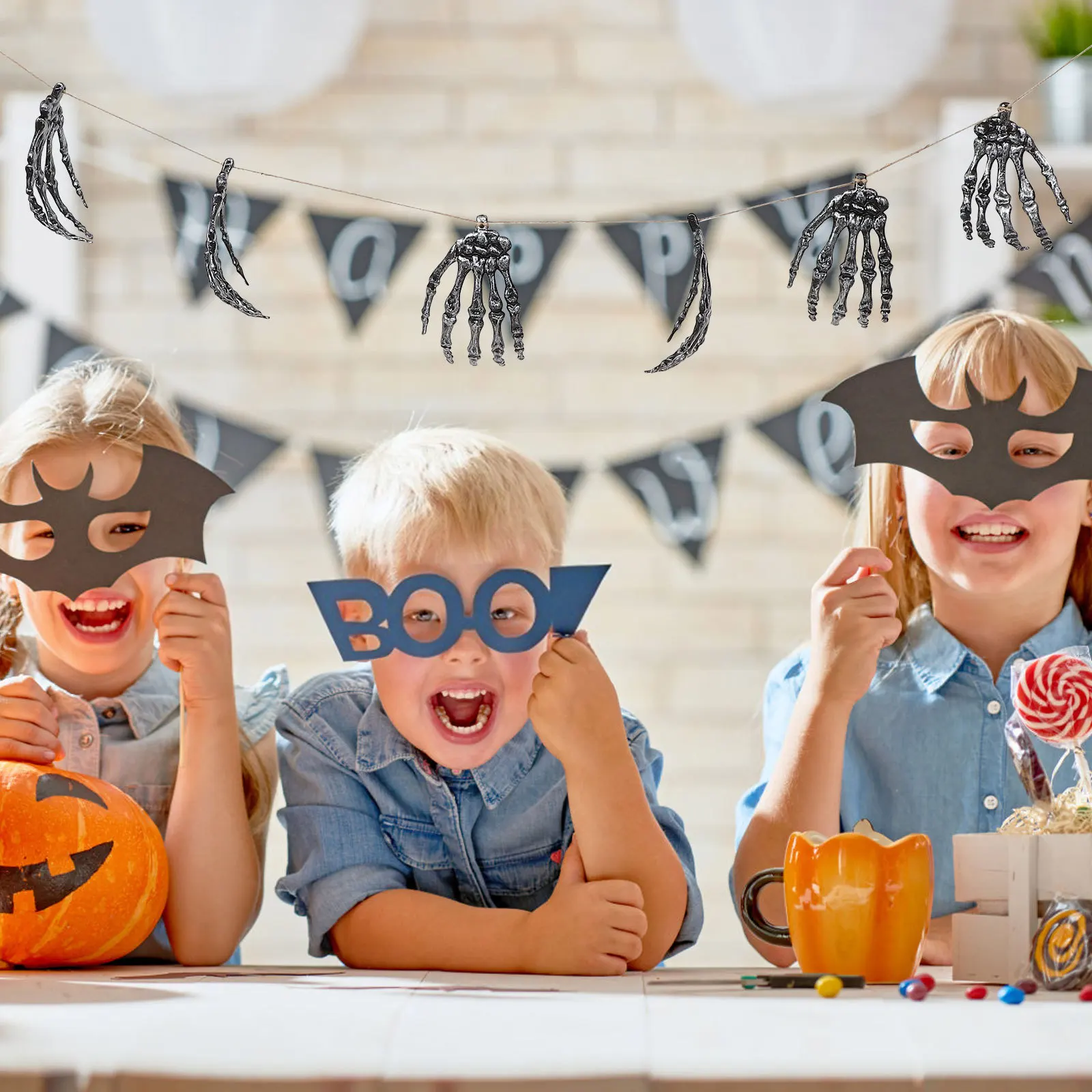 

6 шт. скелеты для декора Хэллоуина, жуткие украшения для дома, ручные крошечные поделки, череп из полипропилена