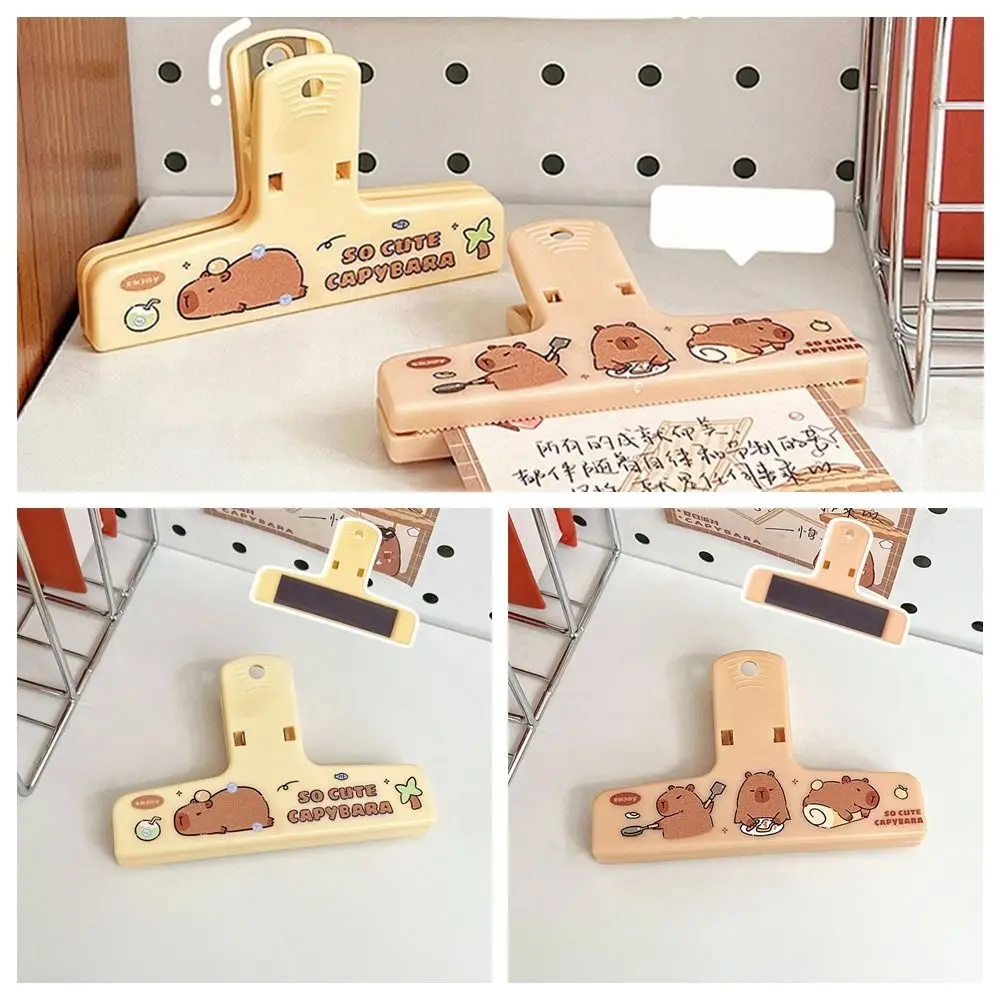 Stationery Supplies Kawaii Capybara Storage Folder Creative Portable Documents Clip Multi-purpose Multifunction Snack Clip Note