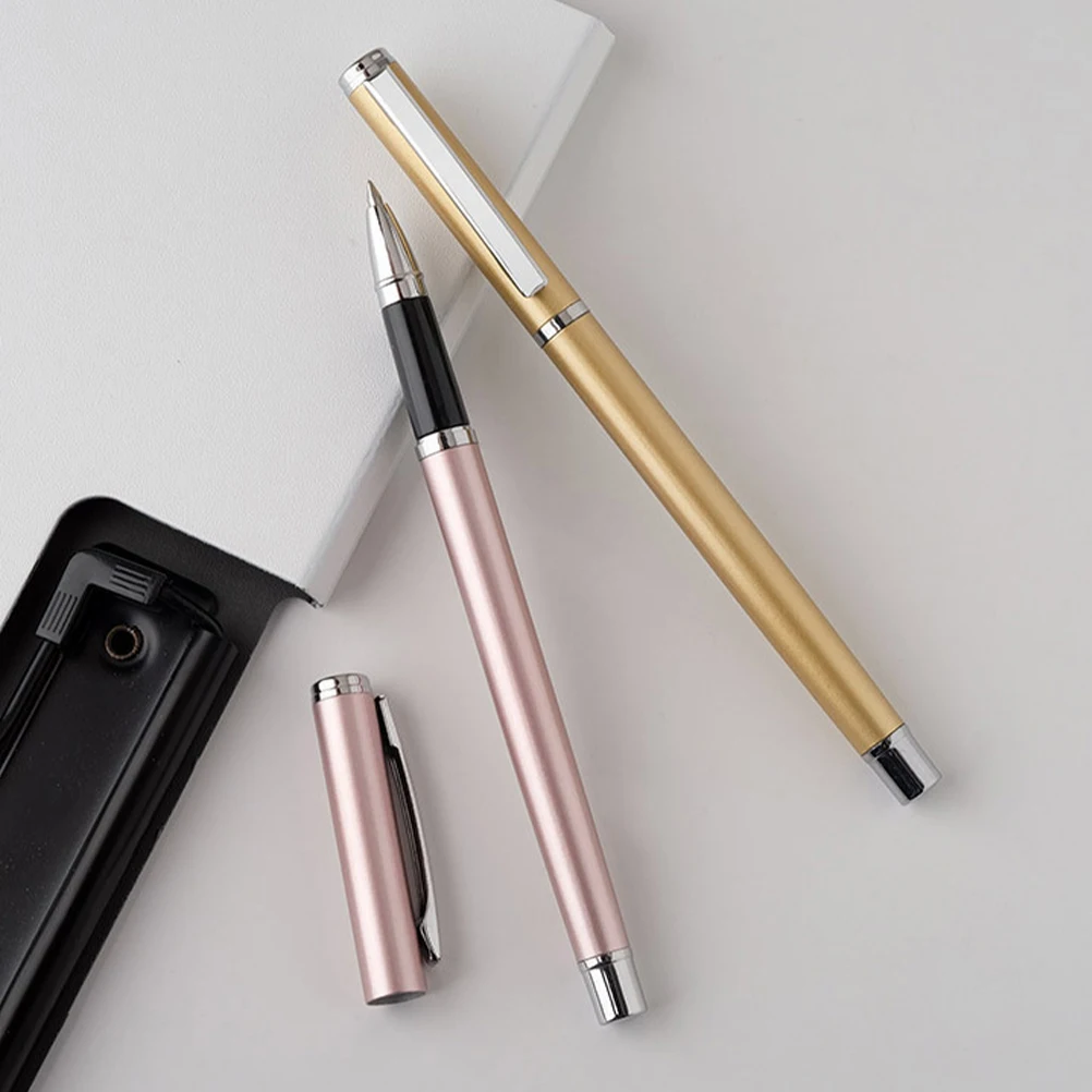 7pcs 0.5Mm Metal Shell Gel Smooth Writing For Students Office Signature Portable Cute Pens Bulk Writing Pens For Note Taking