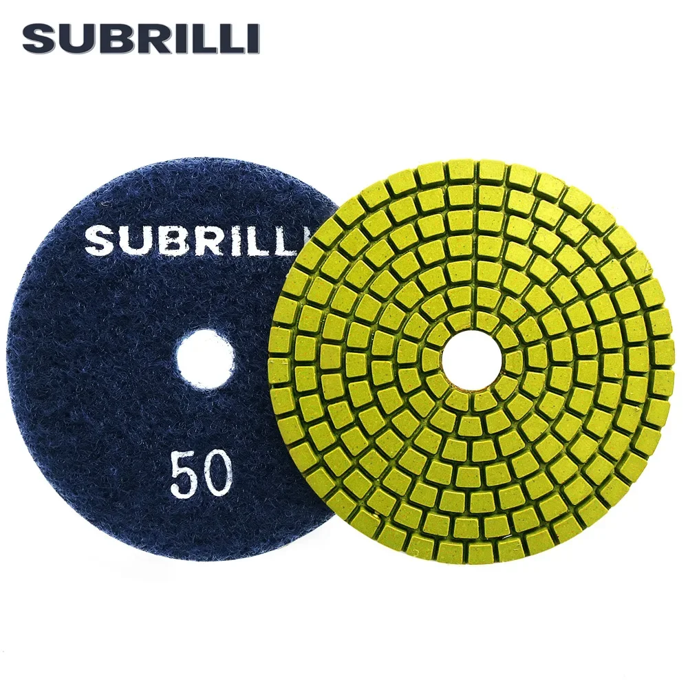 

SUBRILLI 3" Diamond Polishing Pad Sanding Disc For Marble Granite Flexible Abrasive Wheel For Polisher Hand Tool Stone Ceramic