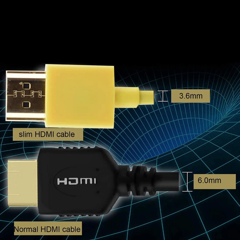 Ultra cienki kabel HDMI 36AWG kabel 4K HDMI 2.0 z kablem ethernet HDMI ARC CEC HDMI 2.0 dla PS5 Xbox series X PS4 pro HDTV