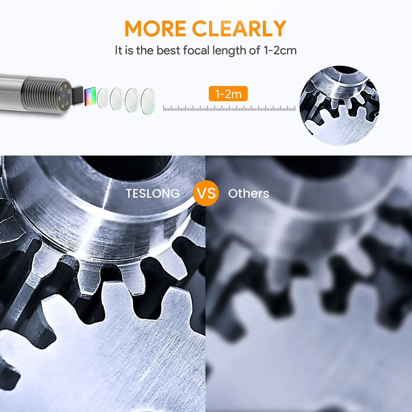 TESLONG NTG150HW 5 мм объектив жесткая винтовка бороскоп 26 дюймов длинная вставная трубка баррель инспекционная камера для ios iPad Android ПК