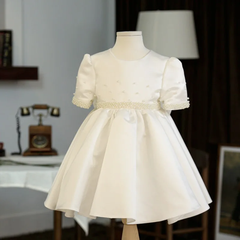 

Girls' First Birthday Party Dress Baby Girl Puffy Tulle Spring Infant Ceremony Children's Host Princess Dress Flower Girl