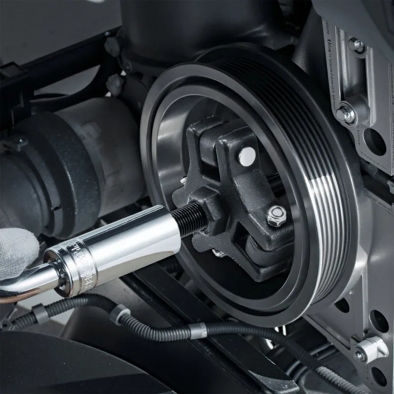 

Harmonic Balancer Puller Kit, Adjustable 3-Jaw Puller Fits Most Late Model Vehicles, 3-Jaw Pulley Puller Set with 4 Forcing R