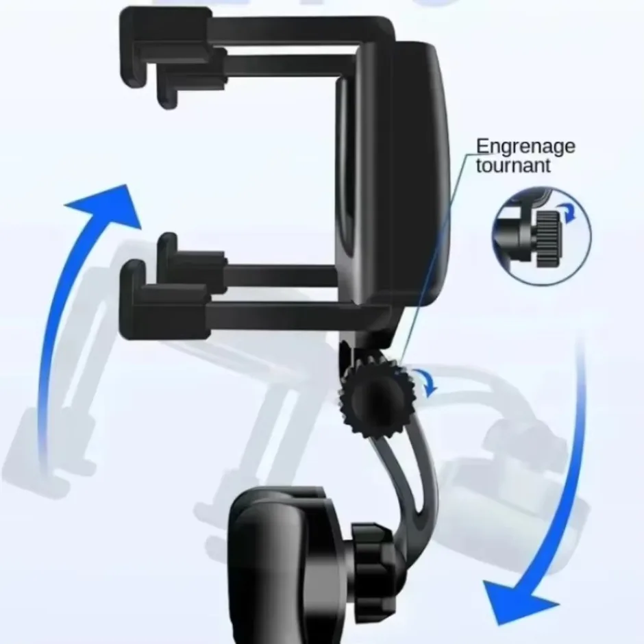 360 Degree Rotatable Car Phone Holder Rearview Mirror Mount Bracket Foldable Navigation Stand Clip for 4-7 inches Smartphones image 2