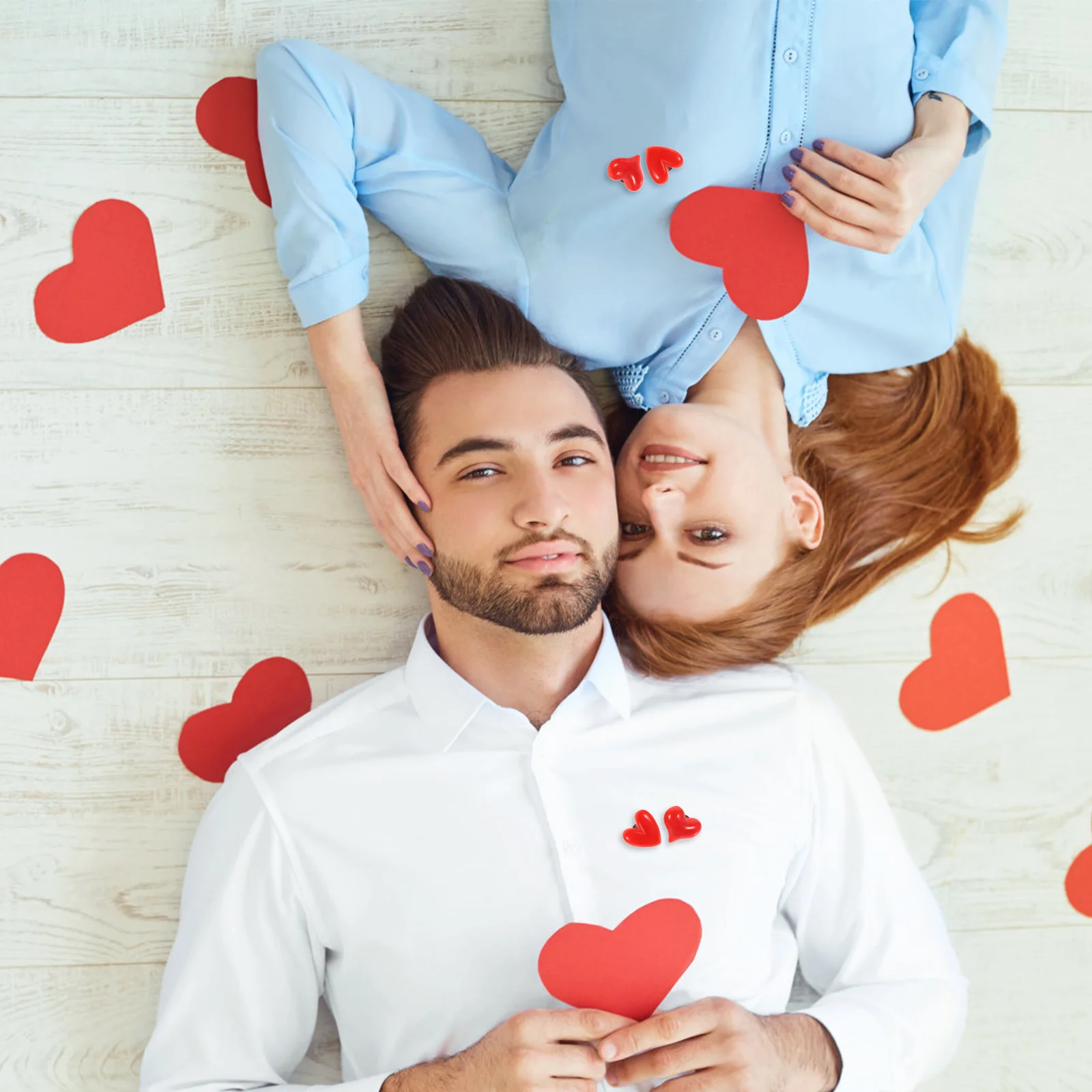 

5pcs 5 Count Red Pins Valentines Day Heart Brooch Enameled Cute for Jewelry Gifts Shaped